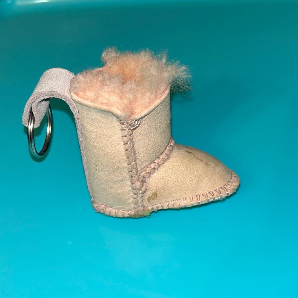 Pink genuine Ugg boot keychain